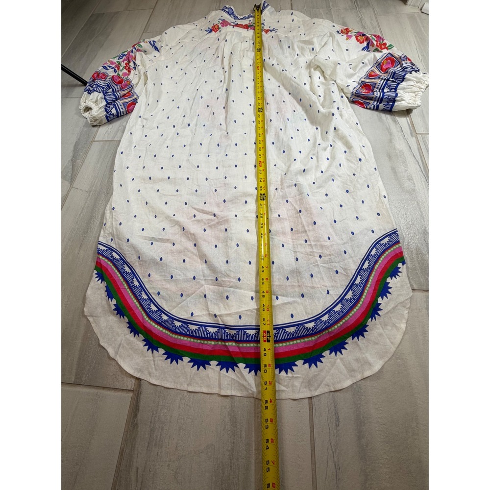 Farm Rio Flowers Beach Off White Floral Embroidered Midi Dress L NEW 322611 - Picture 9 of 10